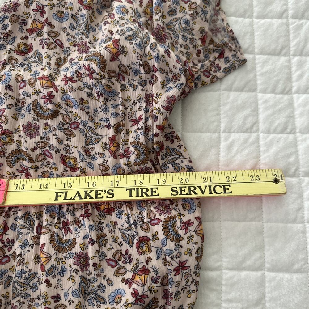 J Jill Maxi Dress Womens Large Beige Micro Floral Shift Earthy Prairie Boho Chic - Picture 11 of 12
